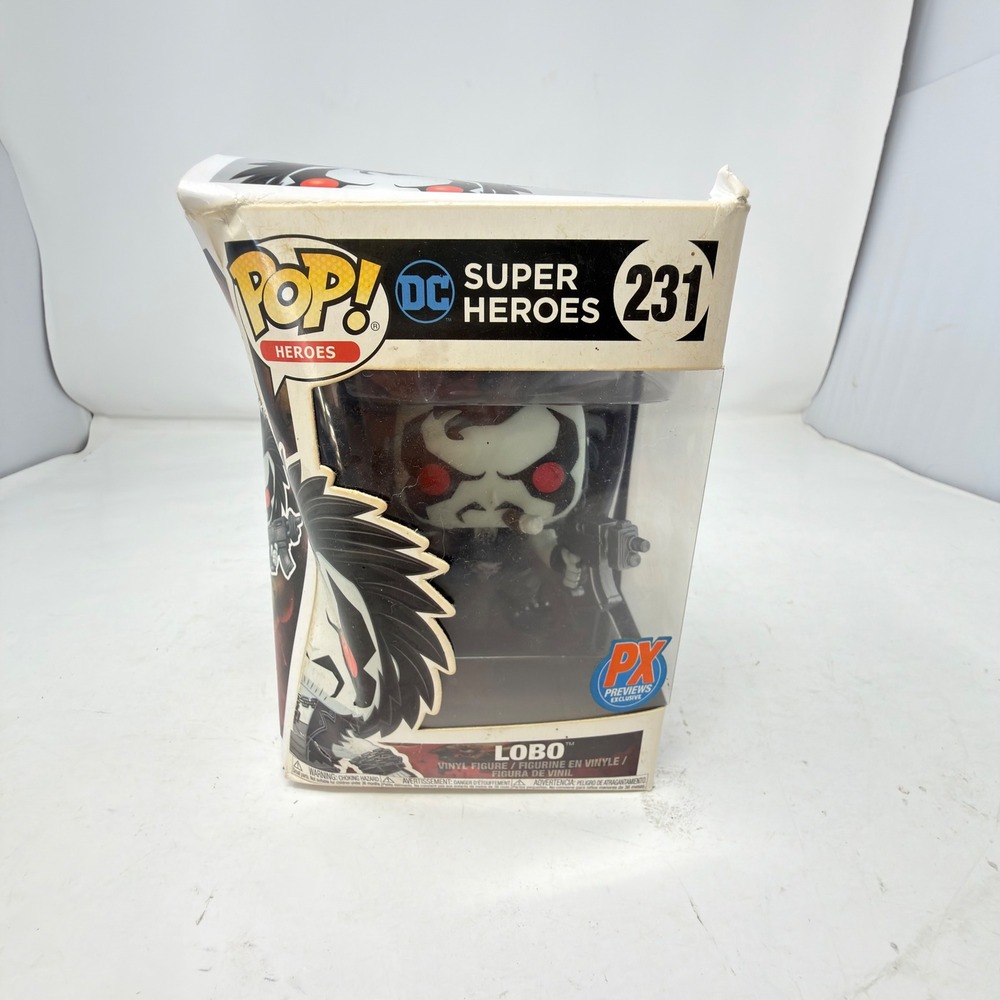 Funko Pop Lobo 231 Black White Red PX Previews Exclusive DC Comics Vinyl Figure